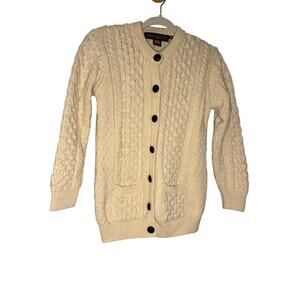 Irish Crafts fisherman’s cable knit cardigan wool sweater